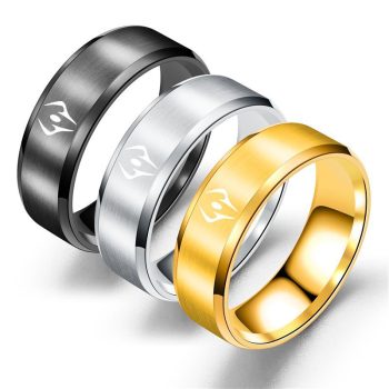 Curse King COS Stainless Steel Ring Two-Faced Sukuna Impression Ring Jujutsu Kaisen Jewelry Yuji Itadori Anime