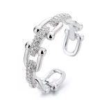 Micro inlaid zircon chain splicing ring