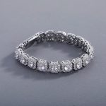 Fashion Trendy Ice Sugar Chain Cuban Chain Ice Sugar Link 5A Zircon Tennis Bracelet Flip Cover Men's Trendy Bracelet