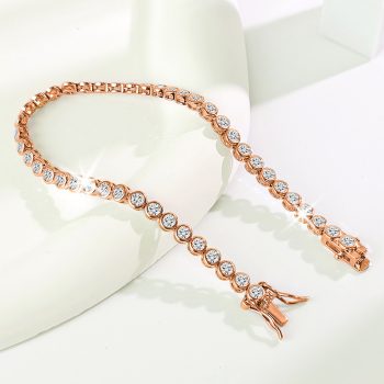 3mm Copper-Embedded Zirconia Bracelet Fashion Creative Round Bead Tennis Bracelet INS Style