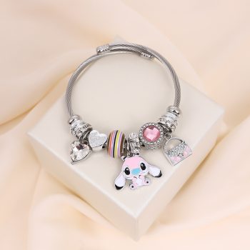 Panja Stylized Bracelet Adjustable Open Design Simple Minimalist Cute Stainless Steel Bangle for Women
