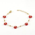 Versatile Fresh Floral Stainless Steel Bracelet for Women, Unique Titanium Steel Necklace Jewelry