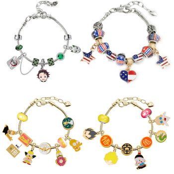 Cross-border Anime SpongeBob SquarePants DIY Beaded Bracelet with Loose Beads for Customizable Jewelry Accessories