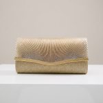 Fashion Straw Dinner Bag Woven Clutch Purse with Gold Chain Strap