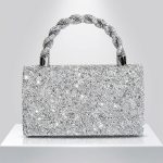 European & American Glitter Square Dinner Bag | High-End Bling Handbag with Chain Strap