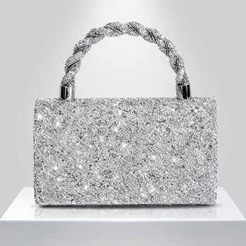 European & American Glitter Square Dinner Bag | High-End Bling Handbag with Chain Strap
