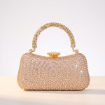 Luxury Rhinestone Oval Dinner Bag | Sparkling Crystal Top Handle Clutch