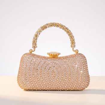 Luxury Rhinestone Oval Dinner Bag | Sparkling Crystal Top Handle Clutch