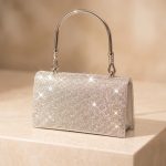 Luxury Full Rhinestone Rectangular Dinner Bag | Sparkling Crystal Top Handle & Chain Clutch