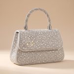 Silver Top Handle Satchel with Detachable Chain Strap